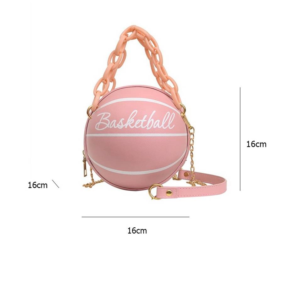 Letter Graphic Basketball Shaped Satchel Bag