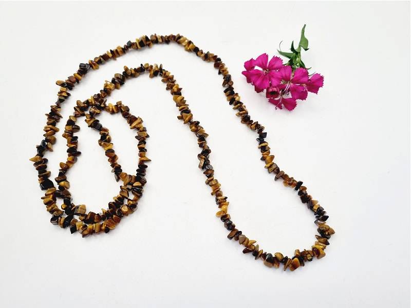 Tigers Eye Stone Chipped Necklace