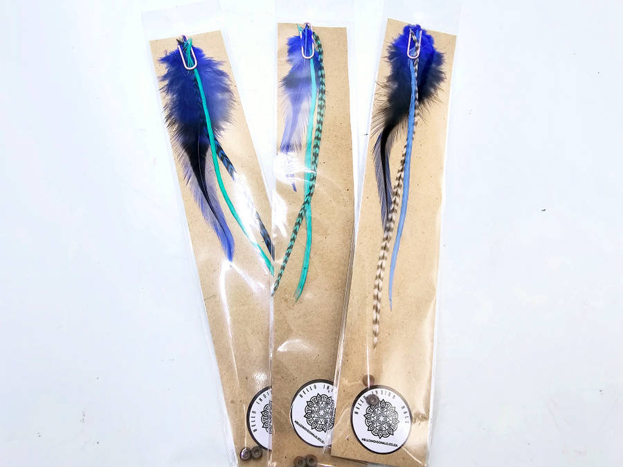 Hair Feather Extensions - Blue