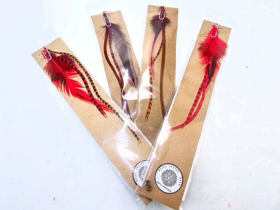 Hair Feather Extensions - Red