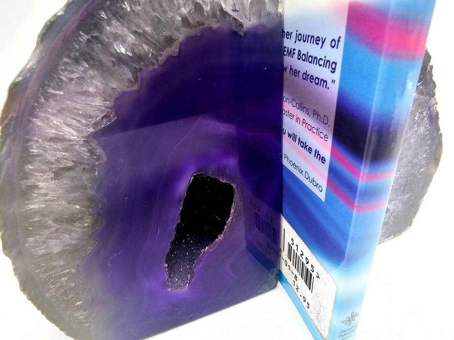Agate Geode Book Ends  (Purple) A