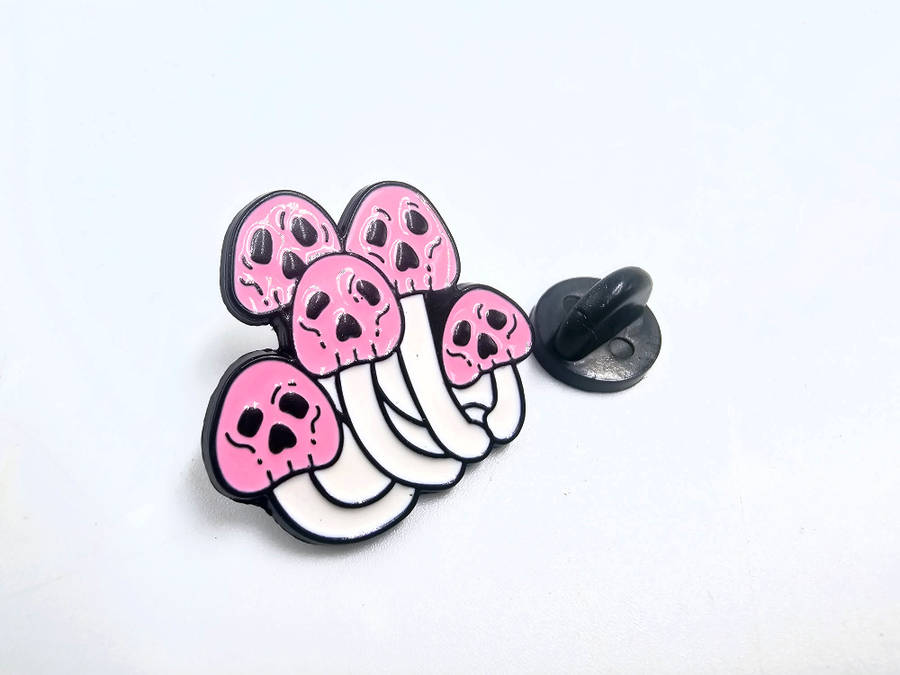 Pink Mushroom Pin Badge