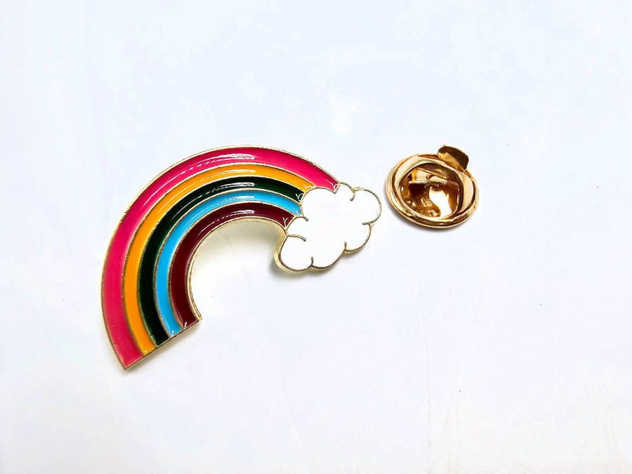 Rainbow Cloud Pin Badge
