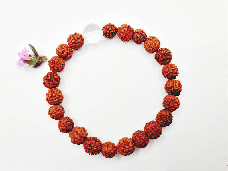 Rudraksha &amp; Clear Quartz Bangle (8mm)