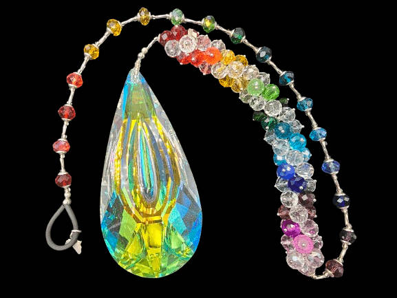 Rainbow Tear Large Prism Cluster Hanging Sun Catcher