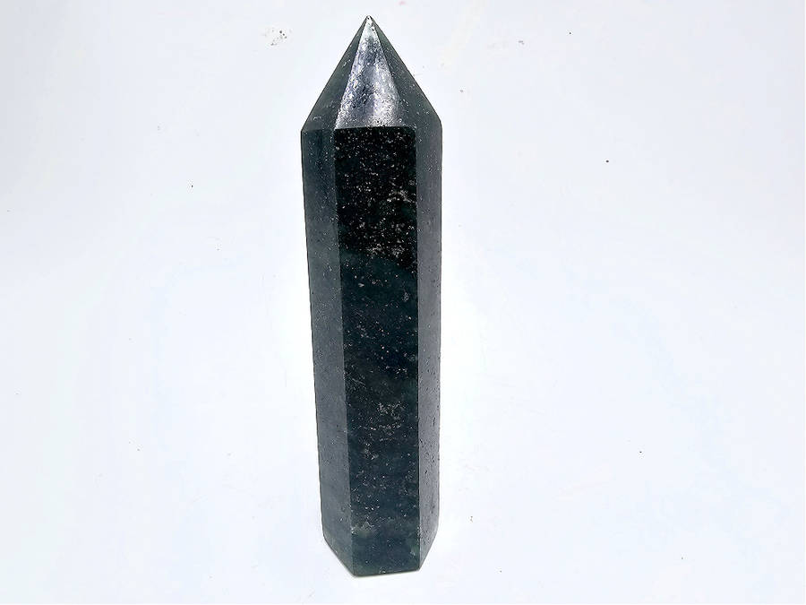 Fuchsite Polished Point C (250g) Pyrite Inclusions