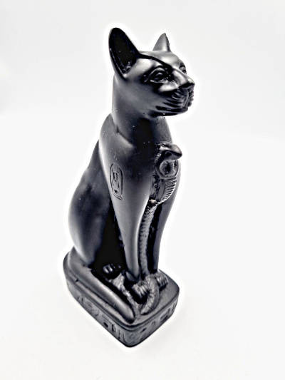 Egyptian Bastet Black Cat Statue (15cm)