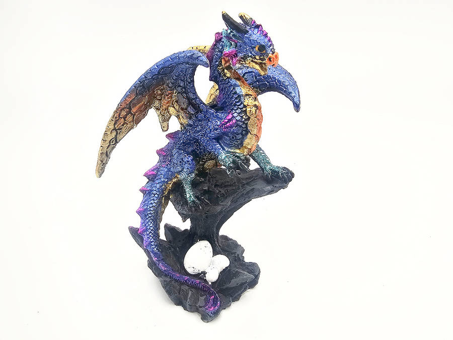 Den Defender Dragon  Figurine (Blue) (10.5cm)