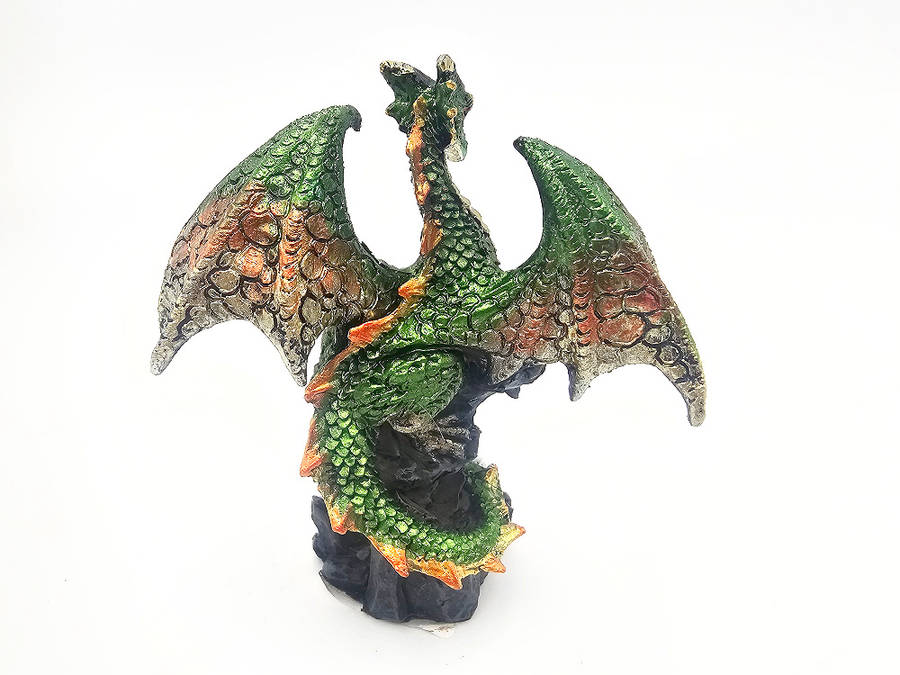 Den Defender Dragon Figurine (Green) (10.5cm)