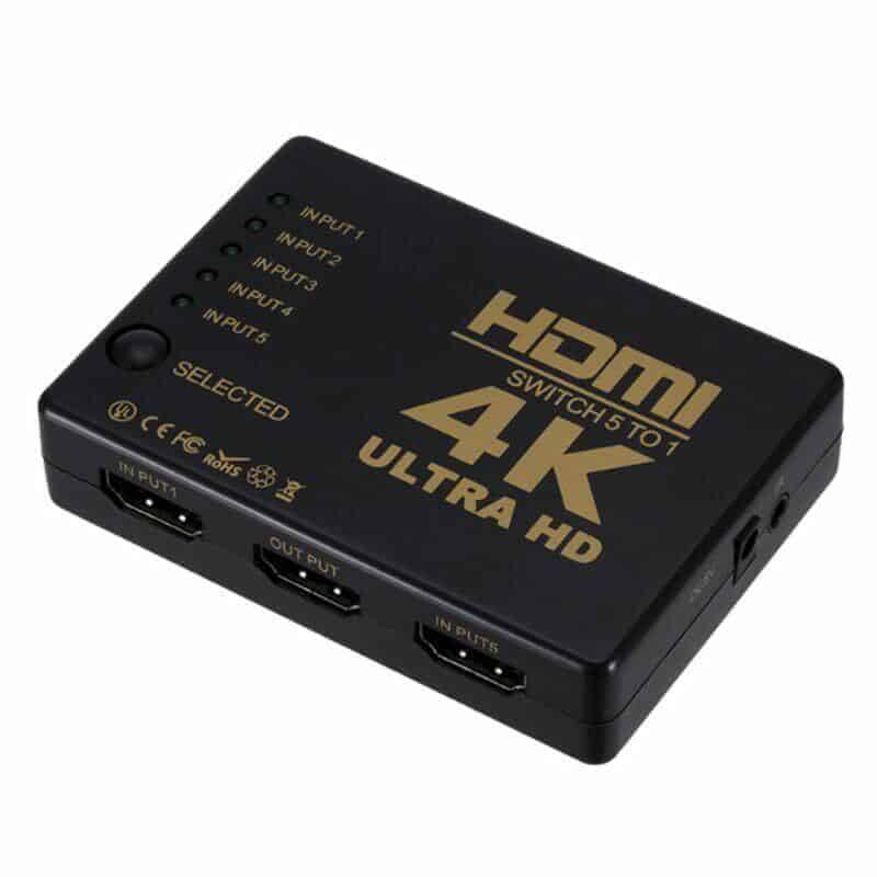 5x1 HDMI SWITCH, 4K Ultra HD, Remote, No External Power, 3D