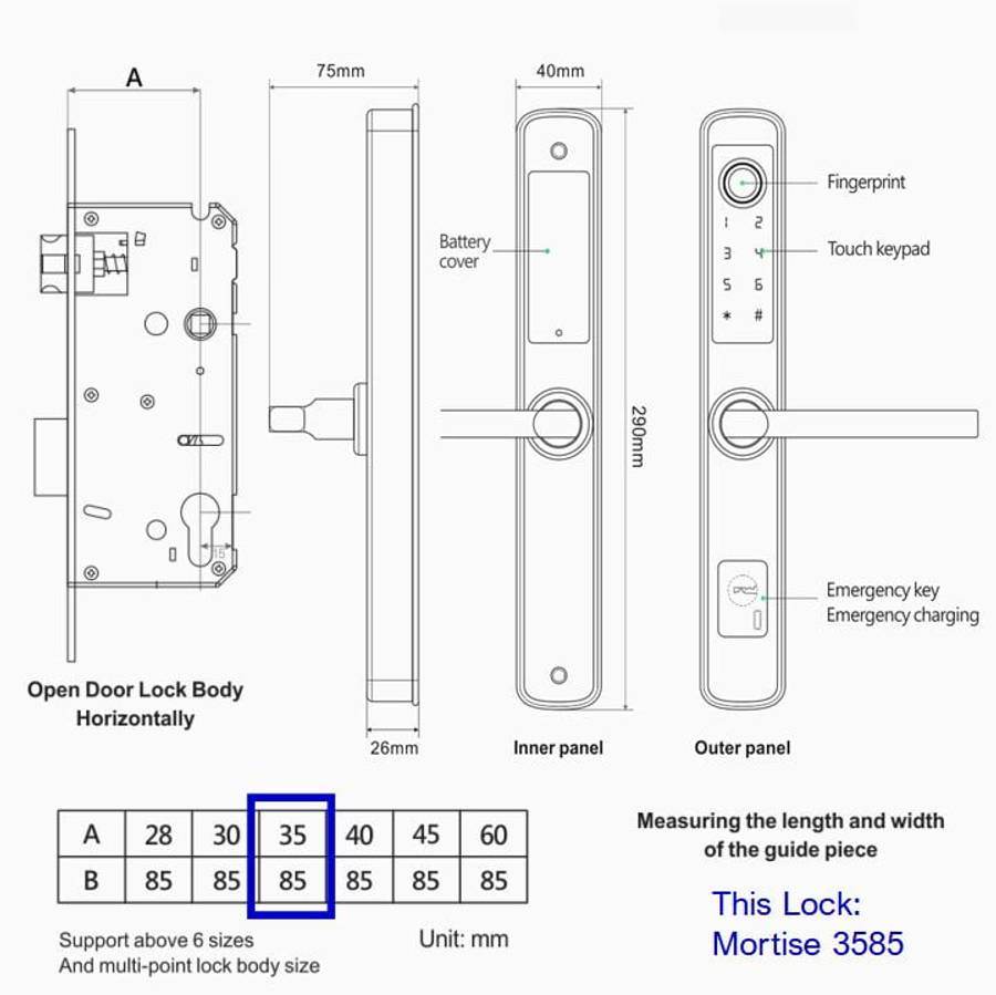 Smart F2 Door Lock | Outdoor, Key, Code and Fingerprint | Tuya Smart Life