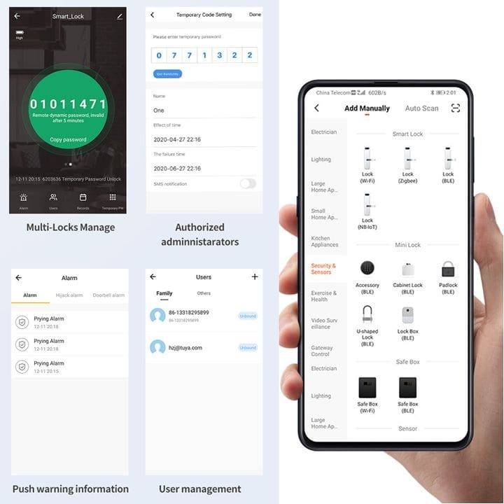 Smart Door Lock add to existing, Fingerprint, Key, Code | WiFi Tuya Smart Life