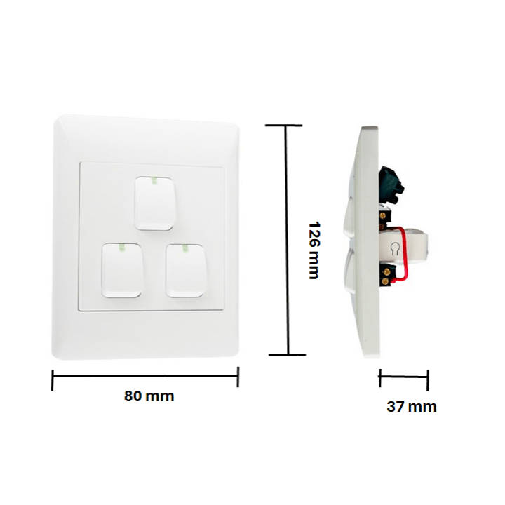 Smart Wi-Fi Mechanical Light Switch, 3 Gang | Neutral Wire | Wi-Fi Tuya Smart Life