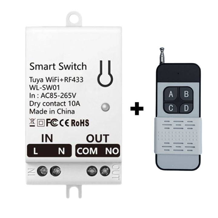 Smart Switch Basic 10A with 433Mhz Remote Control Option | Wi-Fi Tuya Smart Life