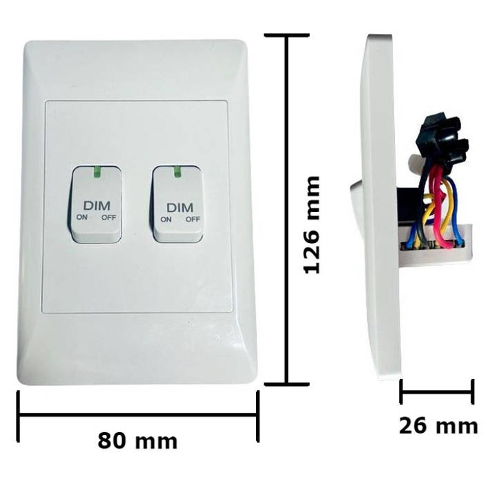 Smart WiFi Mechanical Light Dimmer, 2 Gang | Neutral Wire + BT | WiFi Tuya Smart Life