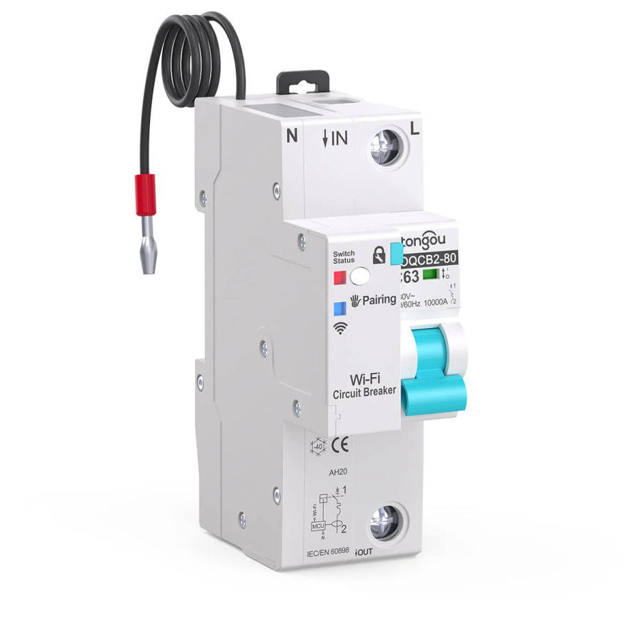 Smart Switch Circuit Breaker | 1 Pole MCB, 1-63A, 230VAC | Power Energy Meter | WiFi Tuya