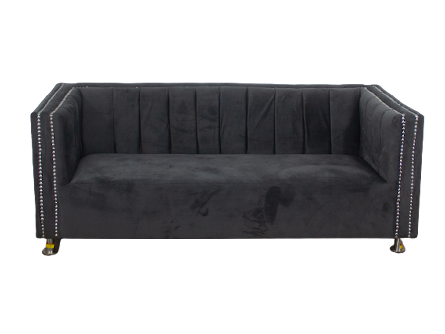 Aries 3 Seater Couch - Grey Velvet