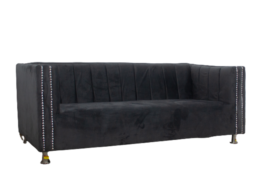 Aries 3 Seater Couch - Grey Velvet