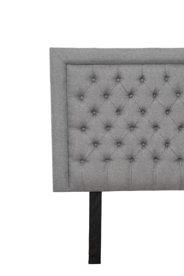 Nadine Headboard - Queen/Double - Light Grey Covered Button