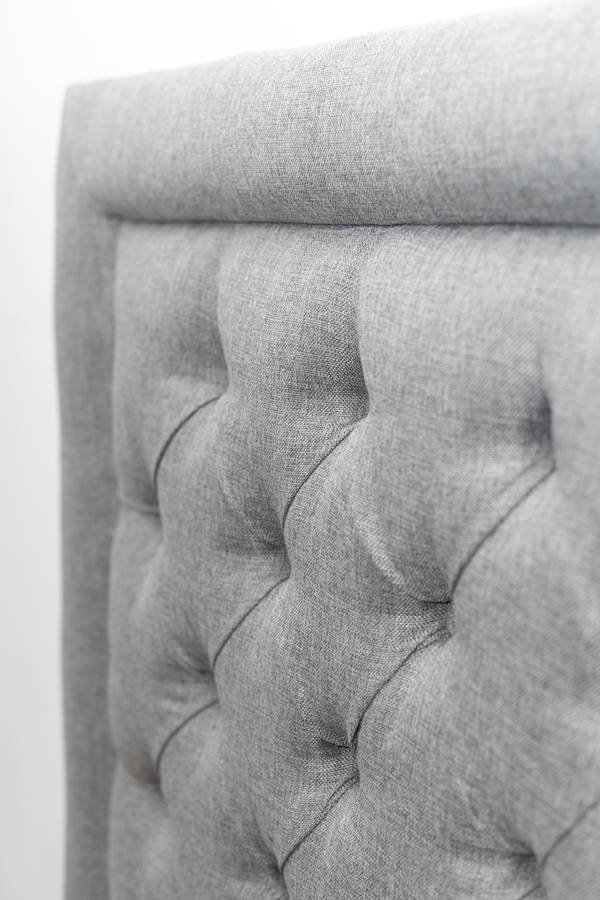 Nadine Headboard - Queen/Double - Light Grey Covered Button