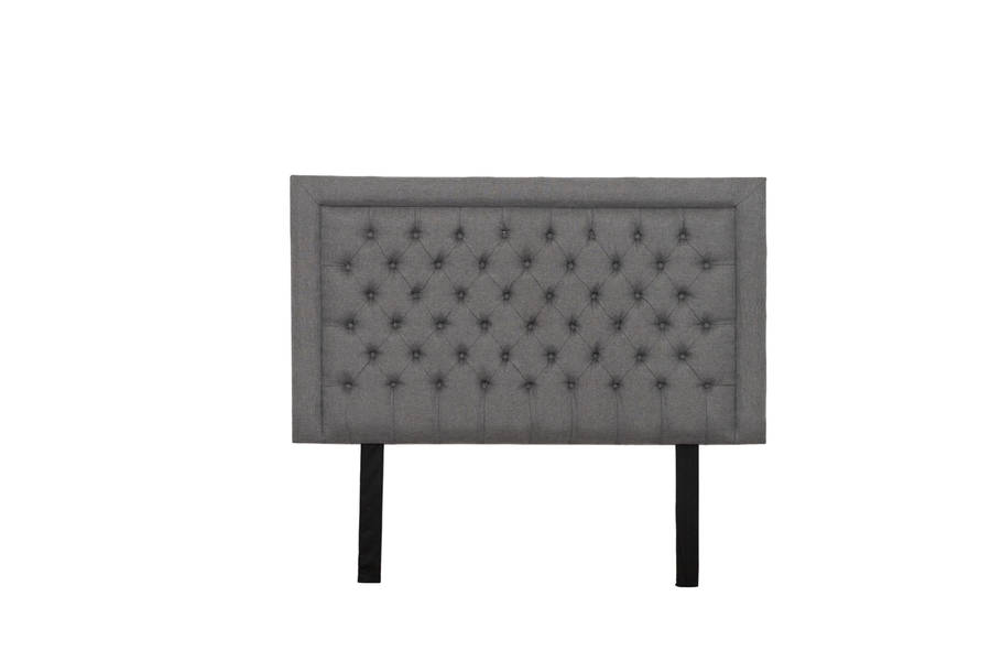 Nadine Headboard - Queen/Double - Light Grey Covered Button