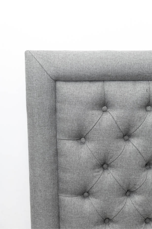 Nadine Headboard - Queen/Double - Light Grey Covered Button