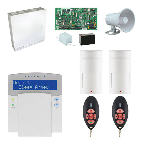Wireless Home Alarm Kit Paradox MG5050 - K32 LCD, 2xPMD2, 2xREM25 + 2 FREE DCTXP2 2-Zone Door
