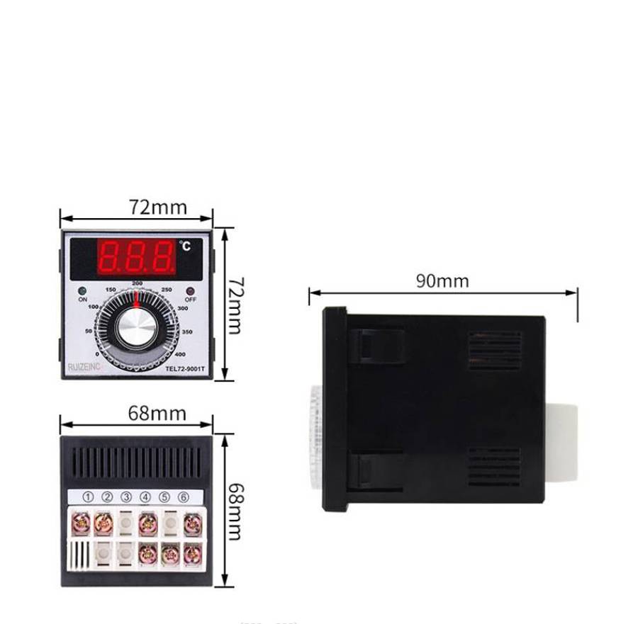 Rotary dial Oven Temperature controller 110-240V 0~999 for type  K Sensor 72mm x 72mm - Berm 0.40kg