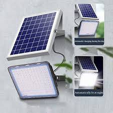400W Solar Powered LED Flood Light With Panel & Remote- 4 Pack
