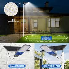 400W Solar Powered LED Flood Light With Panel & Remote- 4 Pack