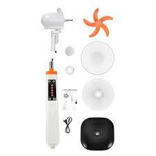 16 Inch Solar Powered Rechargeable Standing Fan with 2 LED Light