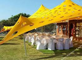 5m x5m Stretch Tent Gazebo Non waterproof Yellow