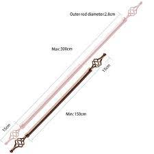 Expandable Curtain Rod With Twisted Cage Finial - 2m