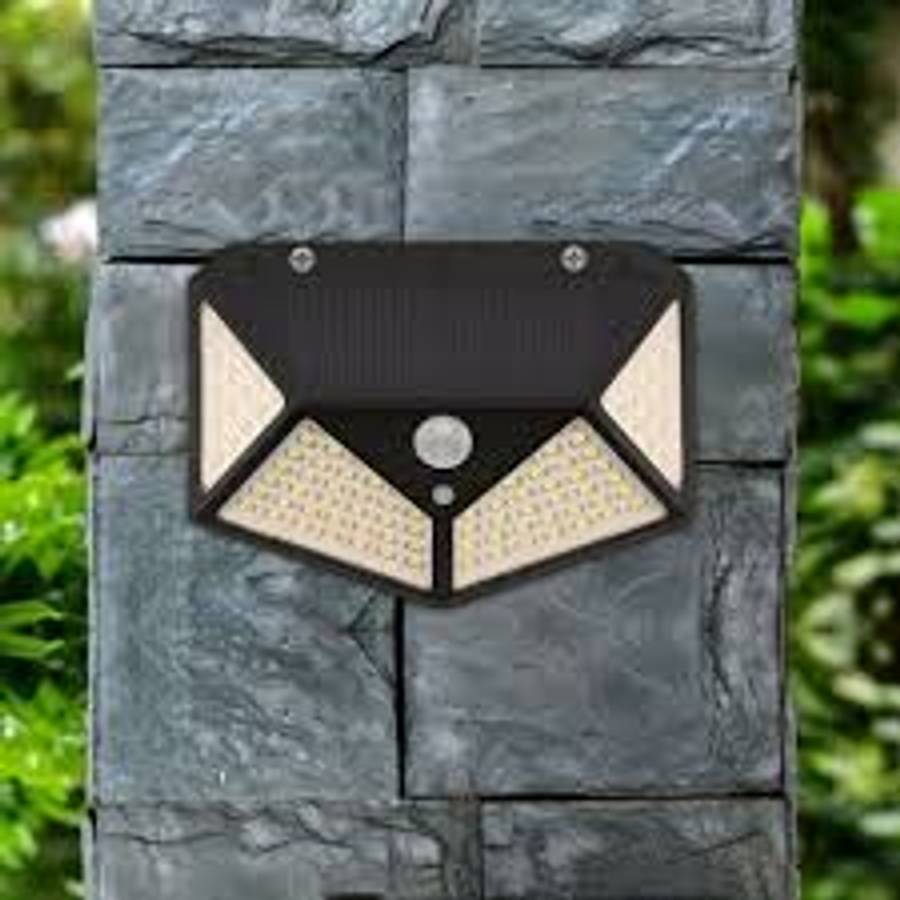 100 LED Solar Motion Wall Light - 9 Pack