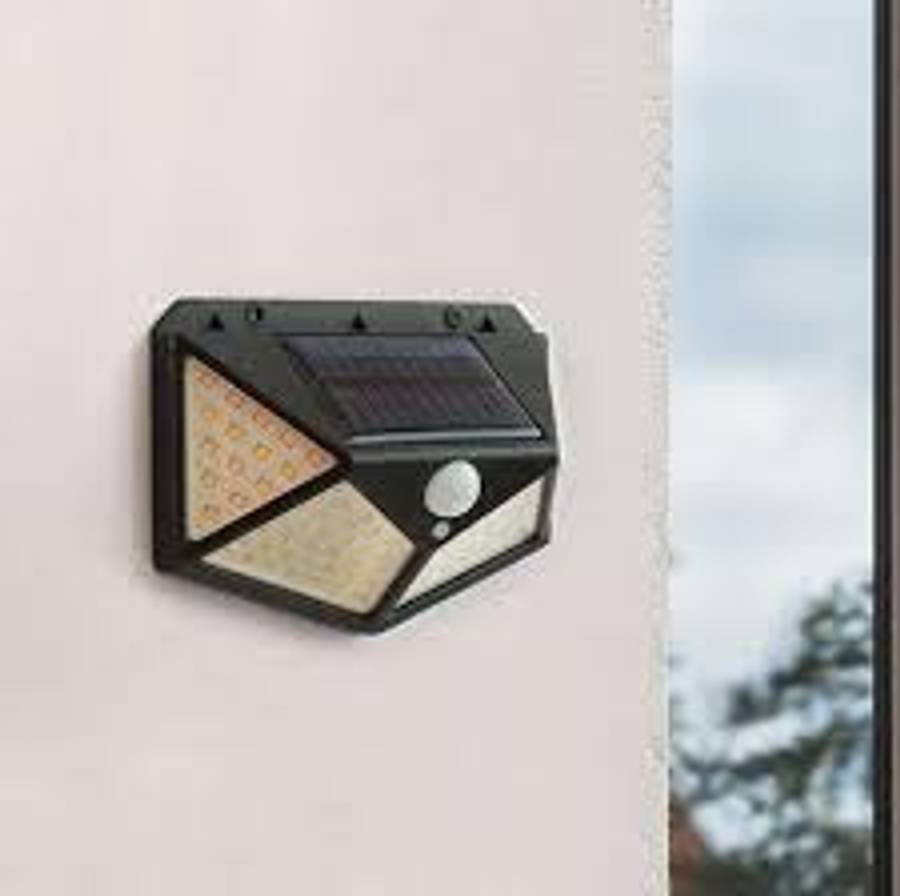100 LED Solar Motion Wall Light - 9 Pack