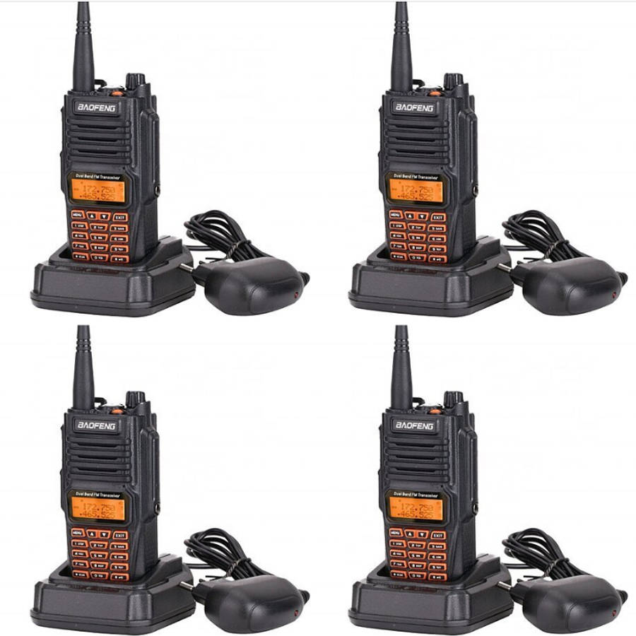 Baofeng Waterproof Ham Radio 9R Interphone UV-9R Walkie Talkie - 4 Pack