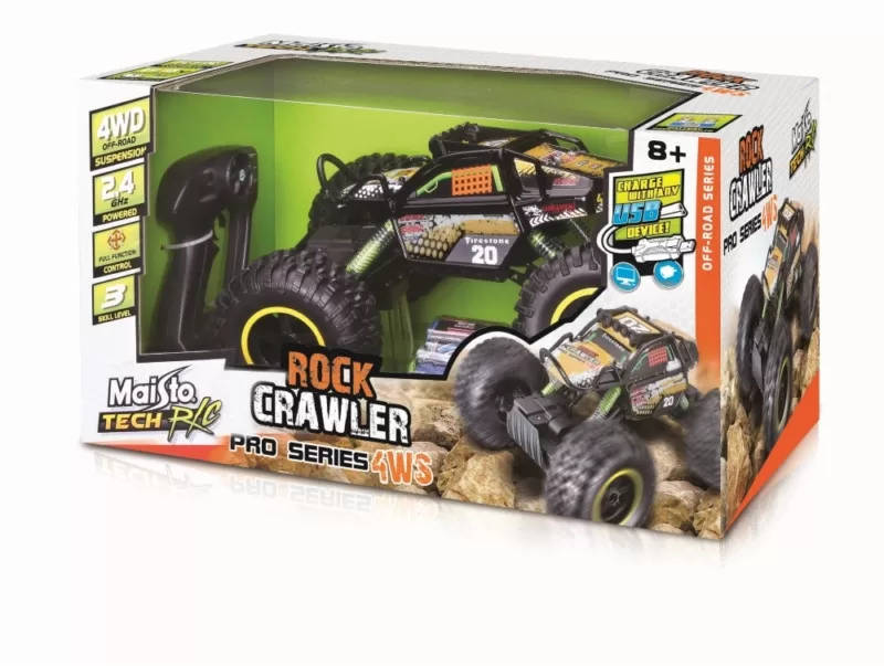 Maisto R/C ROCK CRAWLER PRO 4-WHEEL STEER WITH BATTERY & USB CHARGER
