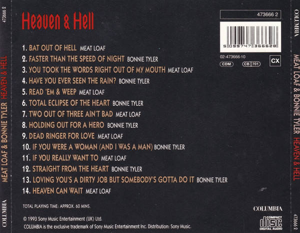 Meat Loaf & Bonnie Tyler  Heaven & Hell (Music CD)