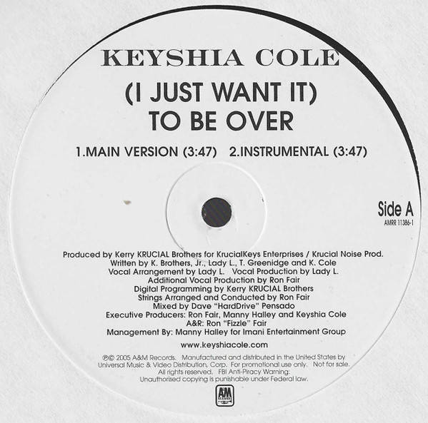 Keyshia Cole - (I Just Want It) To Be Over (12" Vinyl LP)