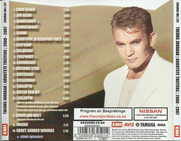 Theuns Jordaan  Grootste Treffers 2000-2007 (Music CD)