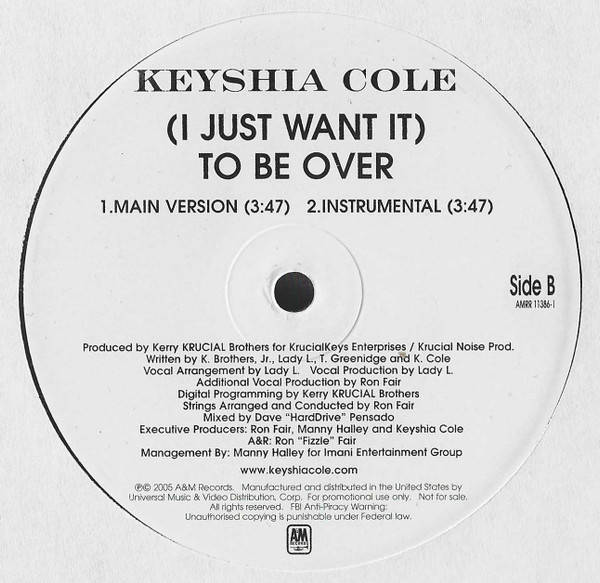 Keyshia Cole - (I Just Want It) To Be Over (12" Vinyl LP)