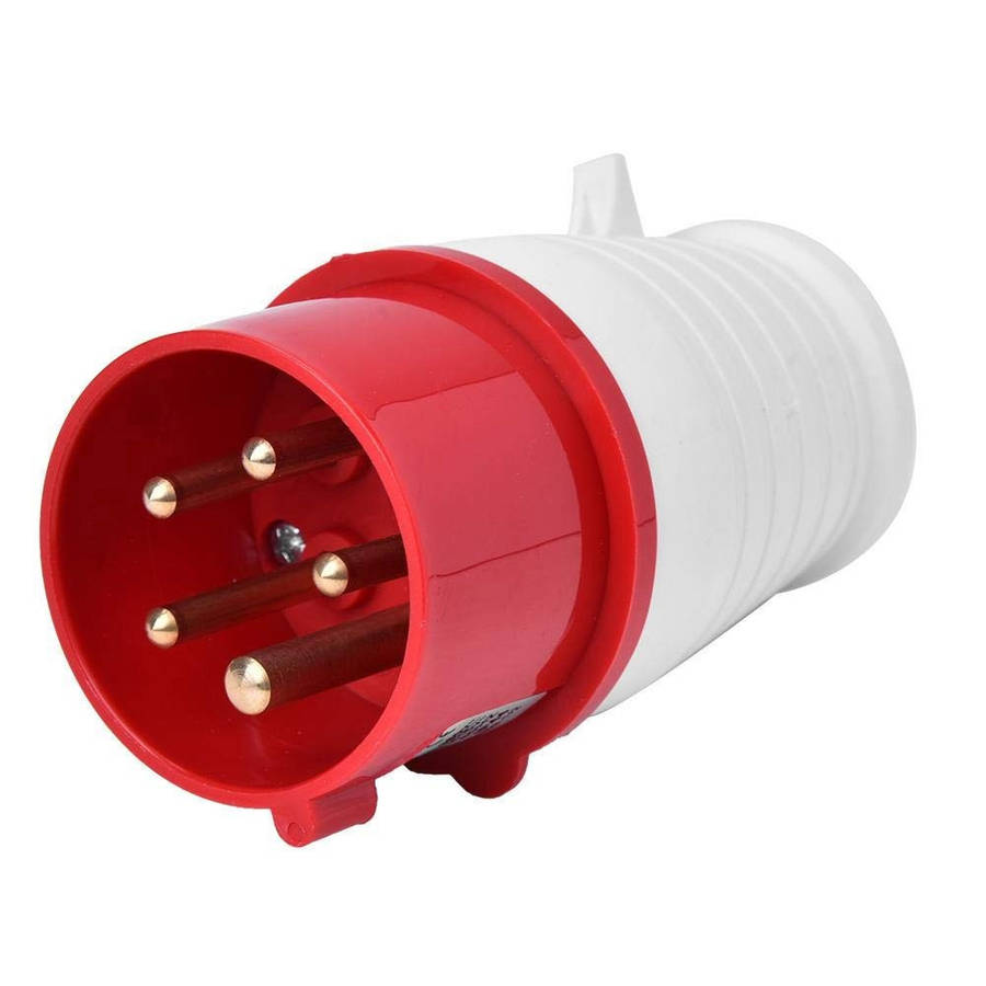 High Power 32A 5 PIN RED 3 PHASE Industrial Plug+Socket 415V Wall Mountable