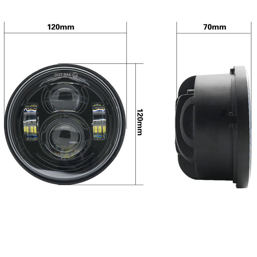 2X 4.65" Dual LED Headlight Hi/Low Beam w/Angel eyes DRL For Harley Dyna Fat Bob