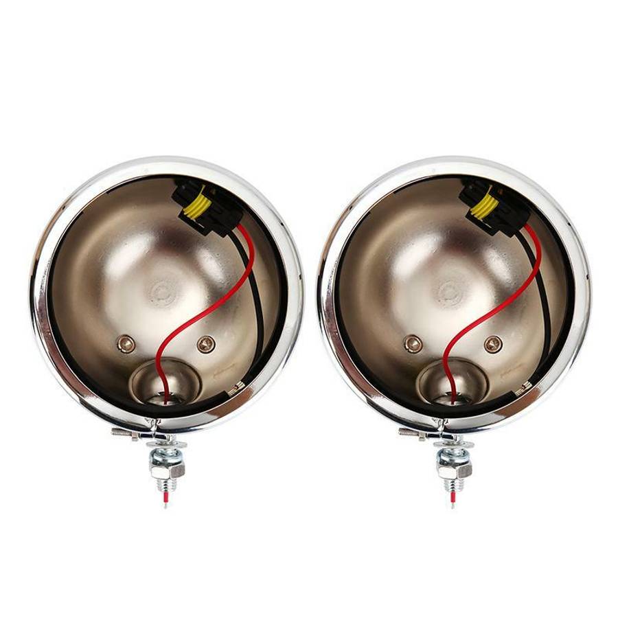 4-1/2 Inch 4.5'' Chrome LED Passing Light Housing Motorcycle Front Fog Lamp