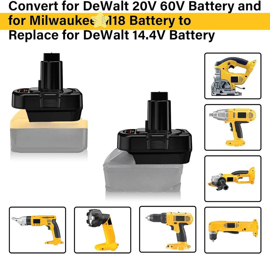Adapter for Dewalt for Milwaukee 18V Battery Converter to for Dewalt 12V tools