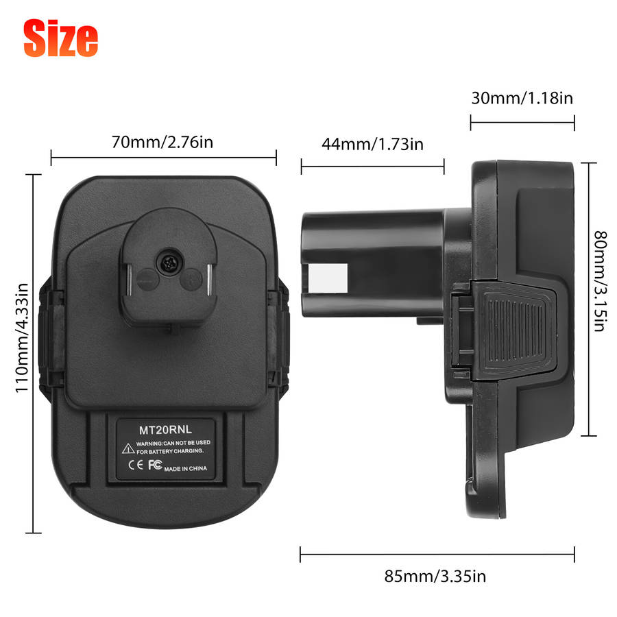 Battery Adapter MT20RNL for Makita Li-ion Batteries Convert for Ryobi 18V Tools