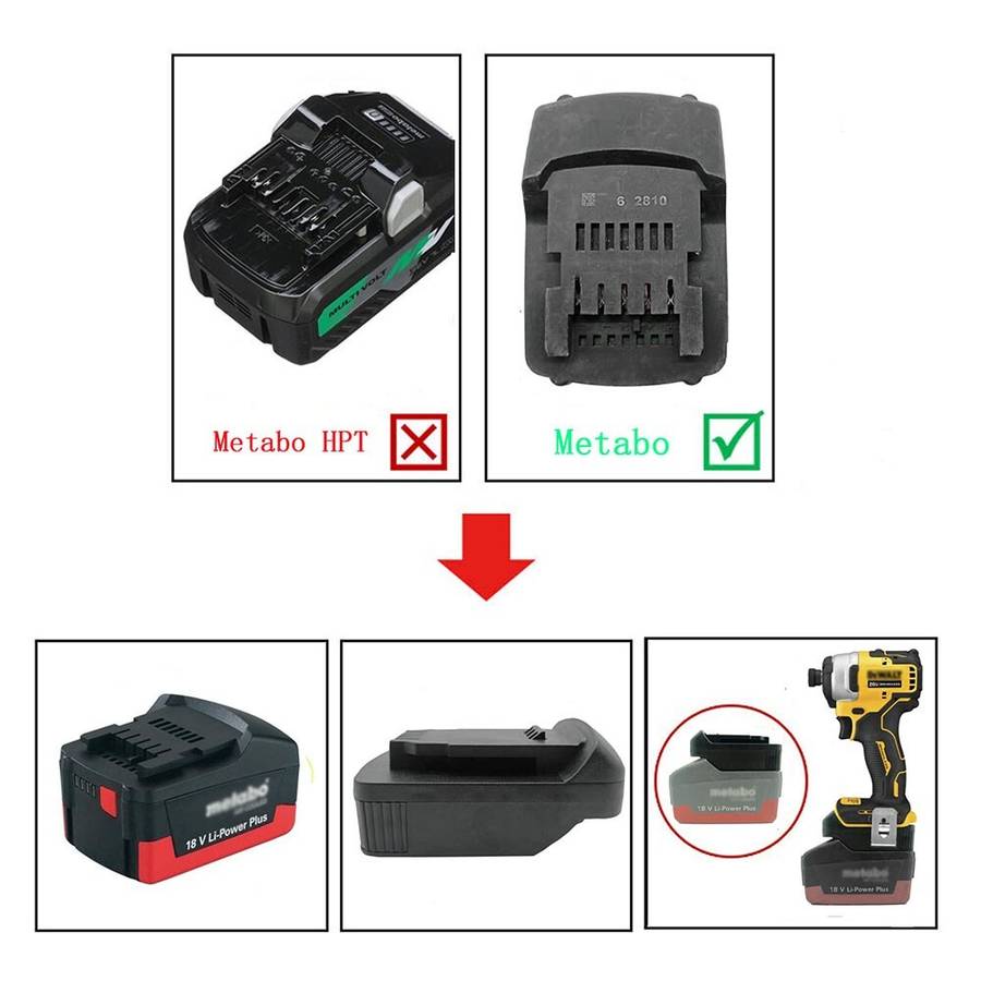 1*Battery Adapter For Metabo 18V Li-Ion Battery To For Dew 20V DCB Tools