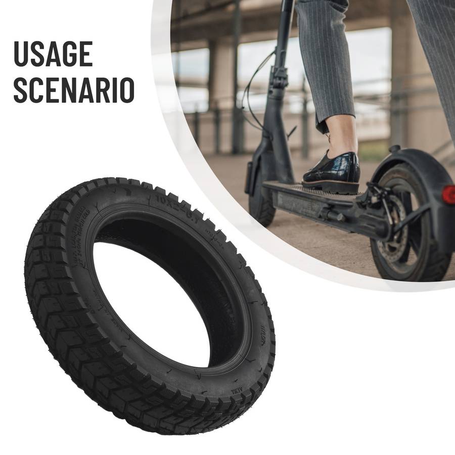 10 Inch 10x2-6.1 Tubeless Tyre Thickened Off-Road Tire Electric Scooter Refit