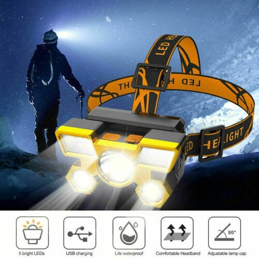 750000LM COB Headlamp Rechargeable Head Light Flashlight Torch Lamp Waterproof