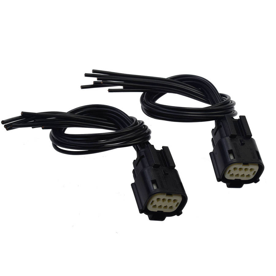 2PCS Headlight 6-Pin Wire 8Way Pigtail Connector For 2016-18 Chevrolet Silverado